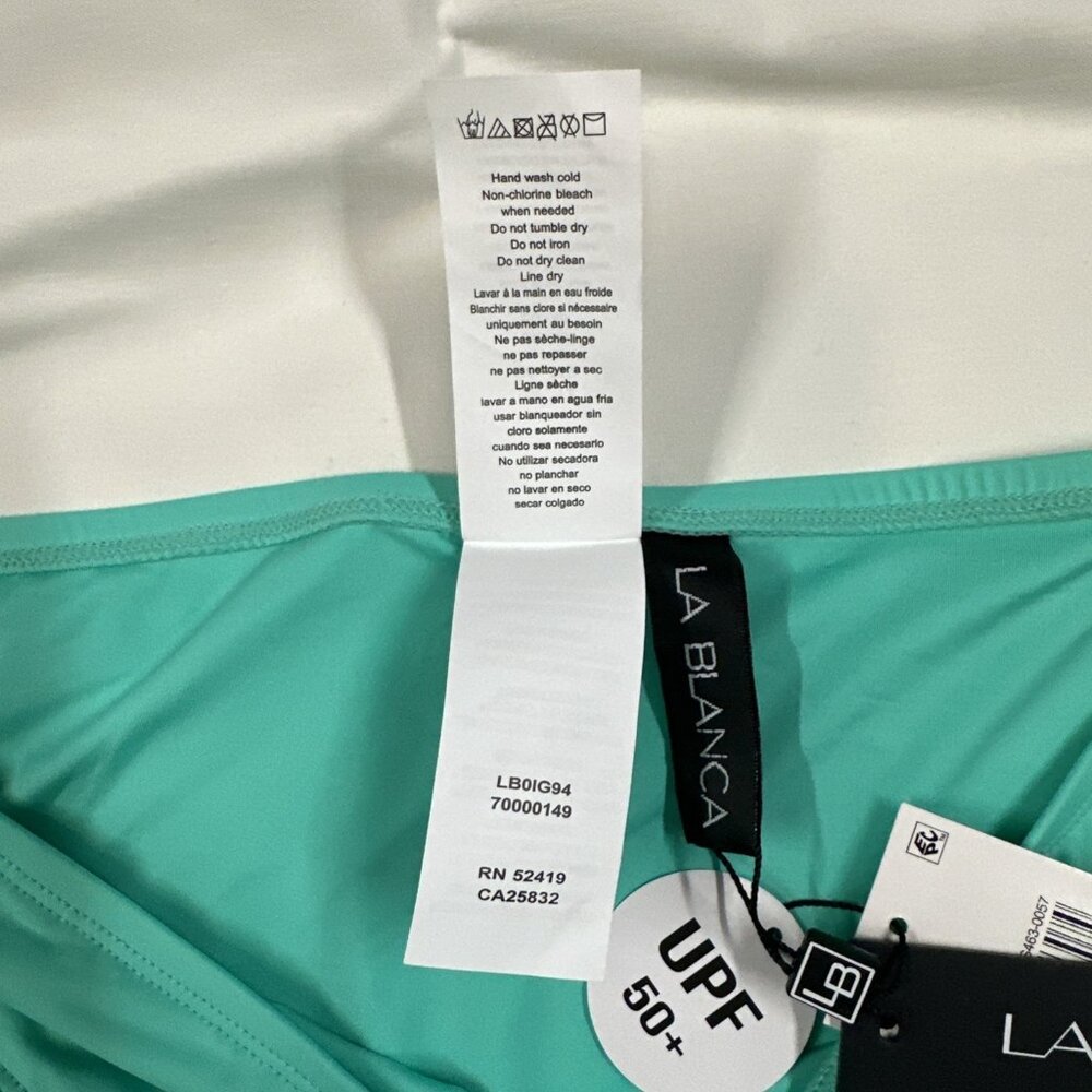 La Blanca Women's Size 14 Seafoam Island Goddess Side Tie Hipster Bikini Swim - Picture 6 of 6